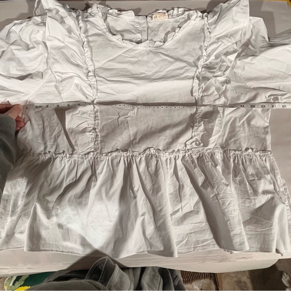 POL White Ruffled Blouse Victorian Cottagecore Small - Picture 8 of 9